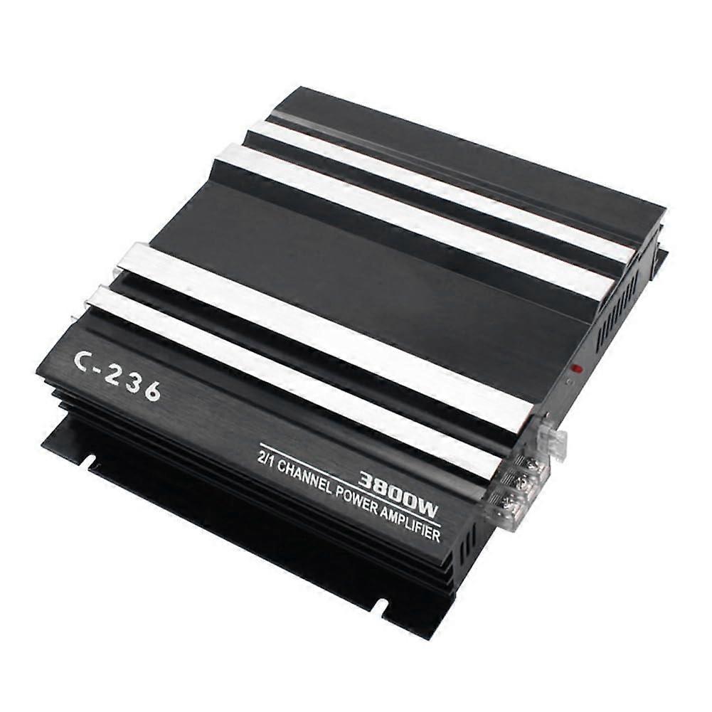 3800W 2Channel 12V Car Audio Amplifier  Power Stereo Amp with Fuse Protection for Bass