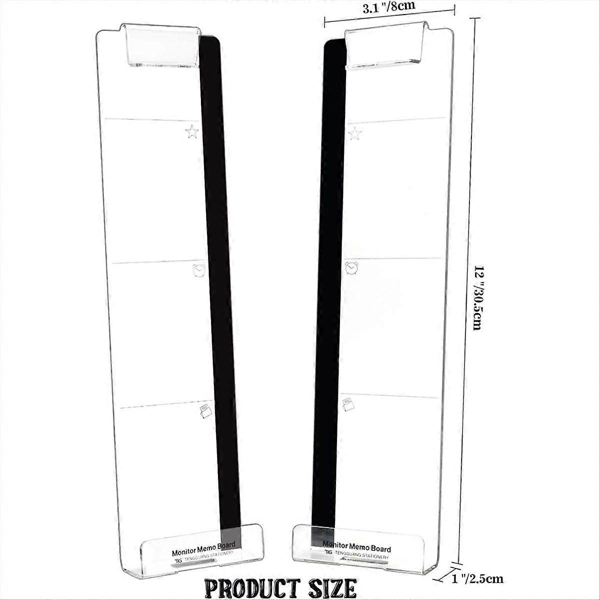 2 Pack Computer Monitor Memo Board Multi-Function Message Board Transparent Display Side Panel for