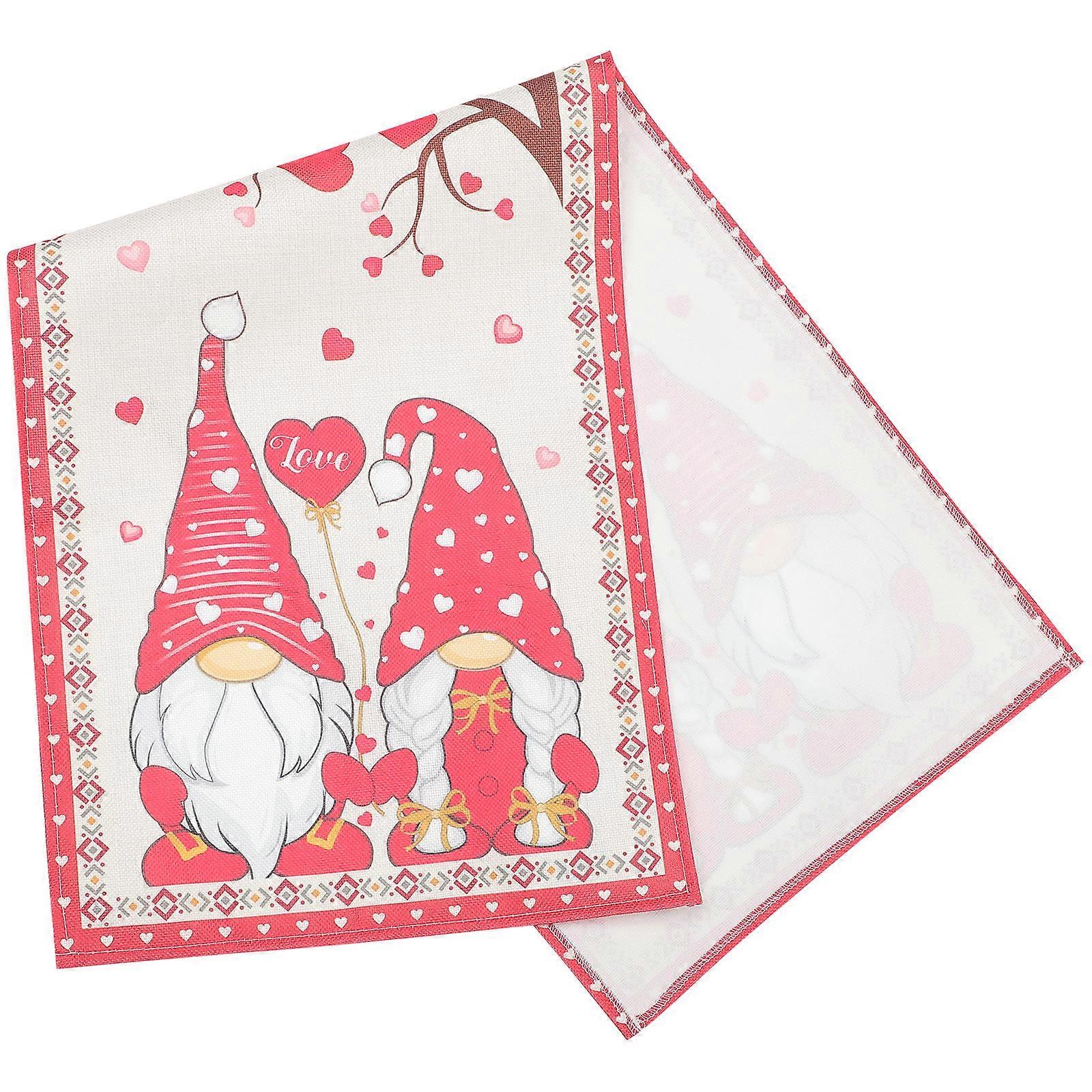 Party Table Runner Valentines Gnome Style for 3Pcs Dining Decoration