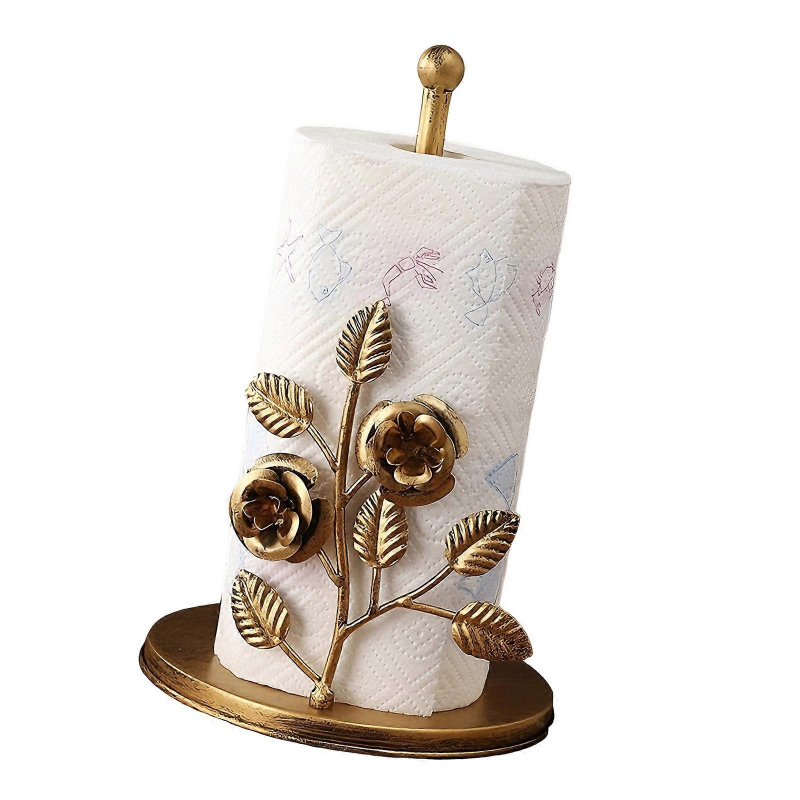 Strong Iron Freestanding Tissue Dispenser with Not Tool Installation Rusts Resistant Coating for Bathroom & Kitchen Multicolor