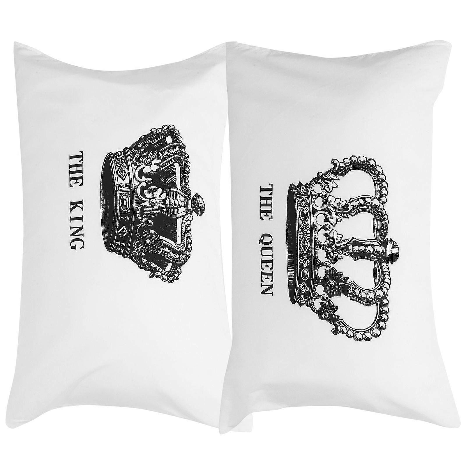 Pillowcases White Water Based Printed Decorative Design for Couples Bedroom 4Pcs