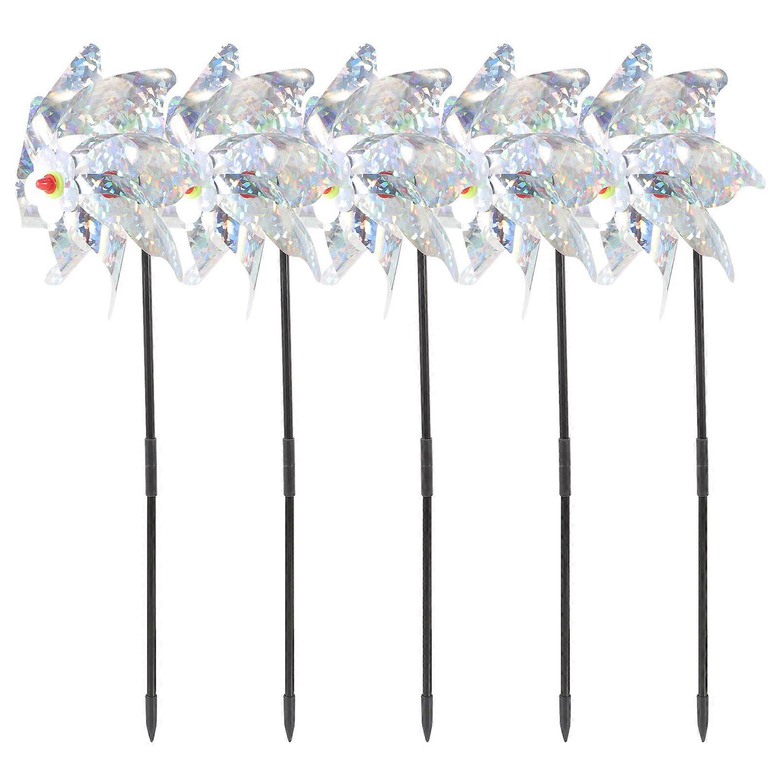 Unique Reflective Design Bird Windmill 5Pcs For Decoration Rotating Function