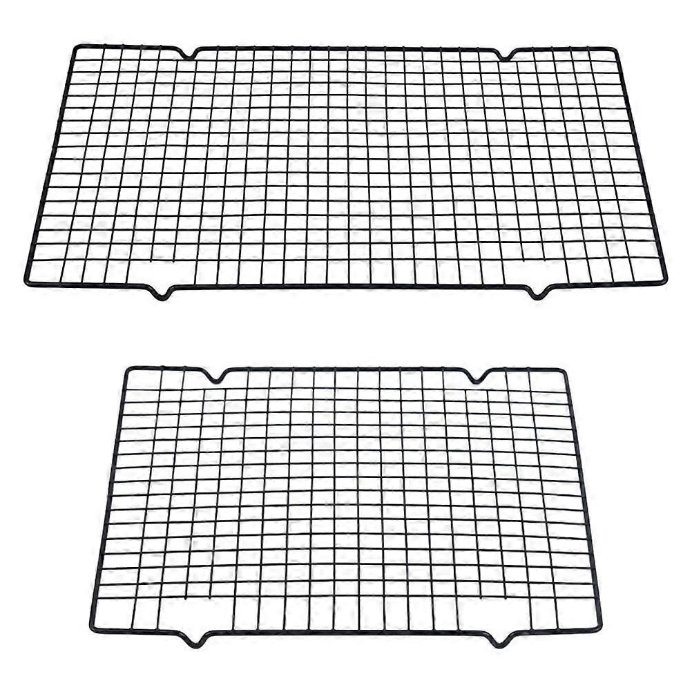 Kitchen Cooling Rack for Bread Baking 2Pcs Black Nonstick Rectangle