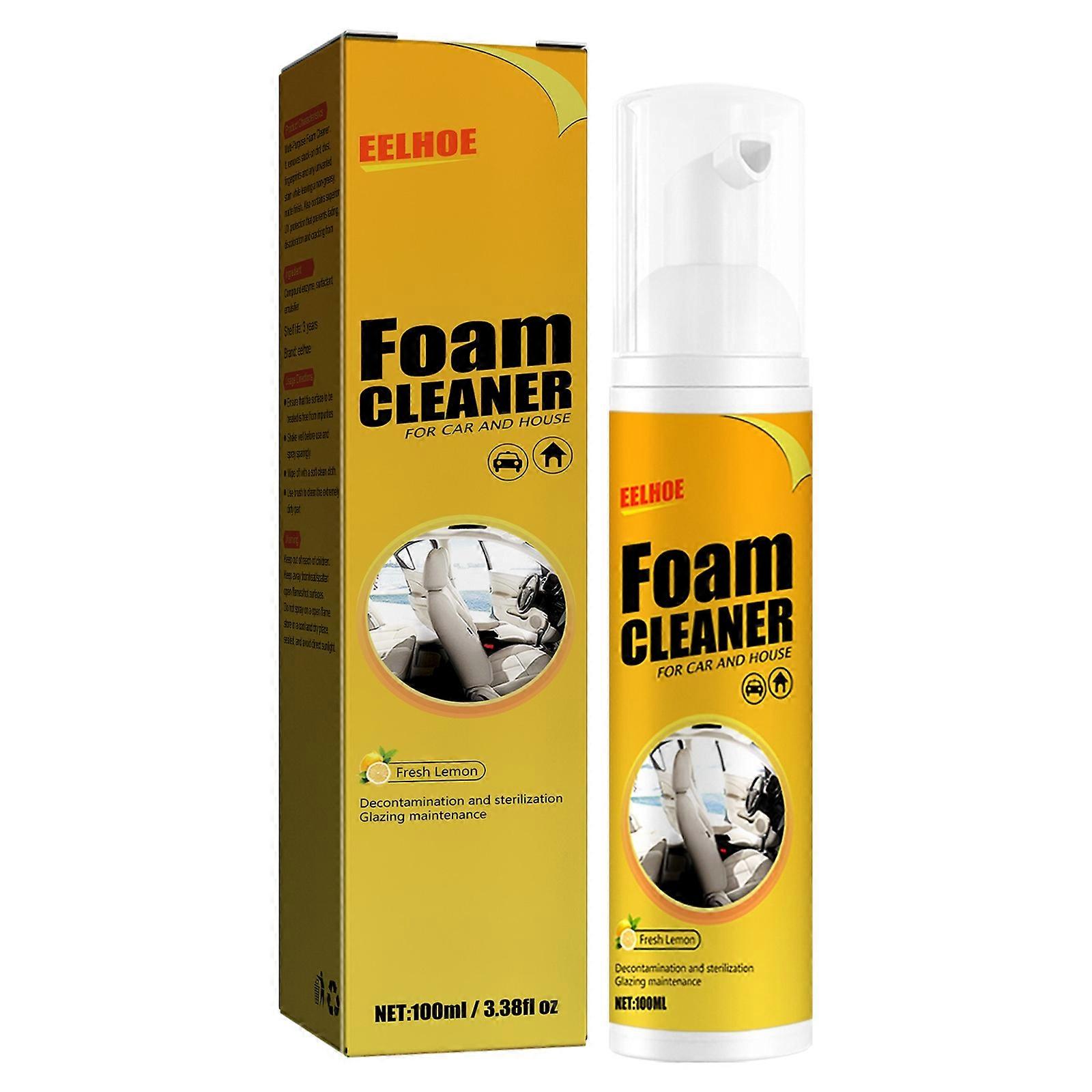 EELHOE Car Interior Foam Cleaner 100ml For Leather Seats Steering Wheel Multi-Function Deep Clean De