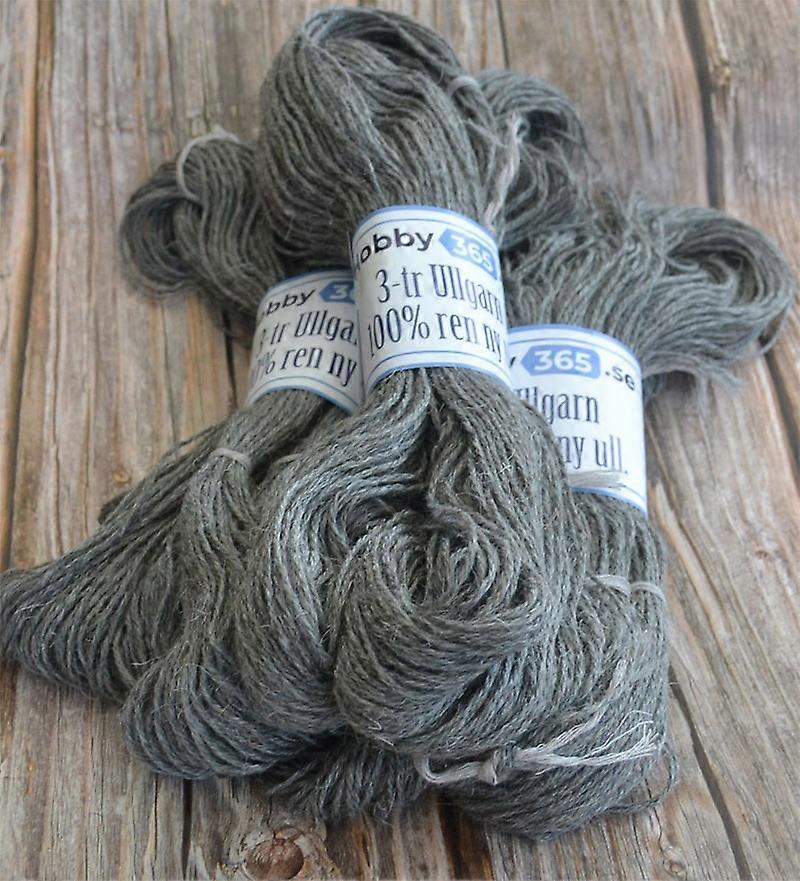 Hobby365s eget 3-tråds ullgarn Mørkegrå