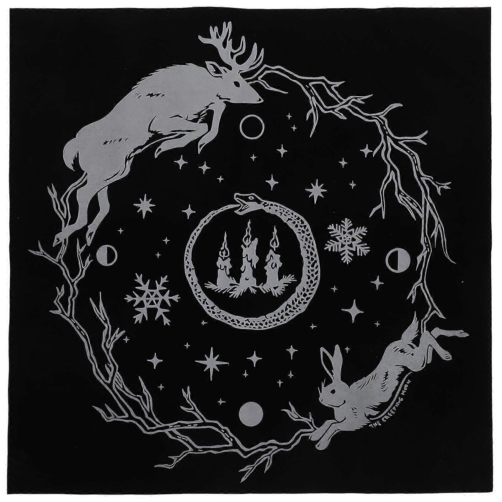 Tablecloth for Divination Featuring 2Pcs Black Tarot Cloth