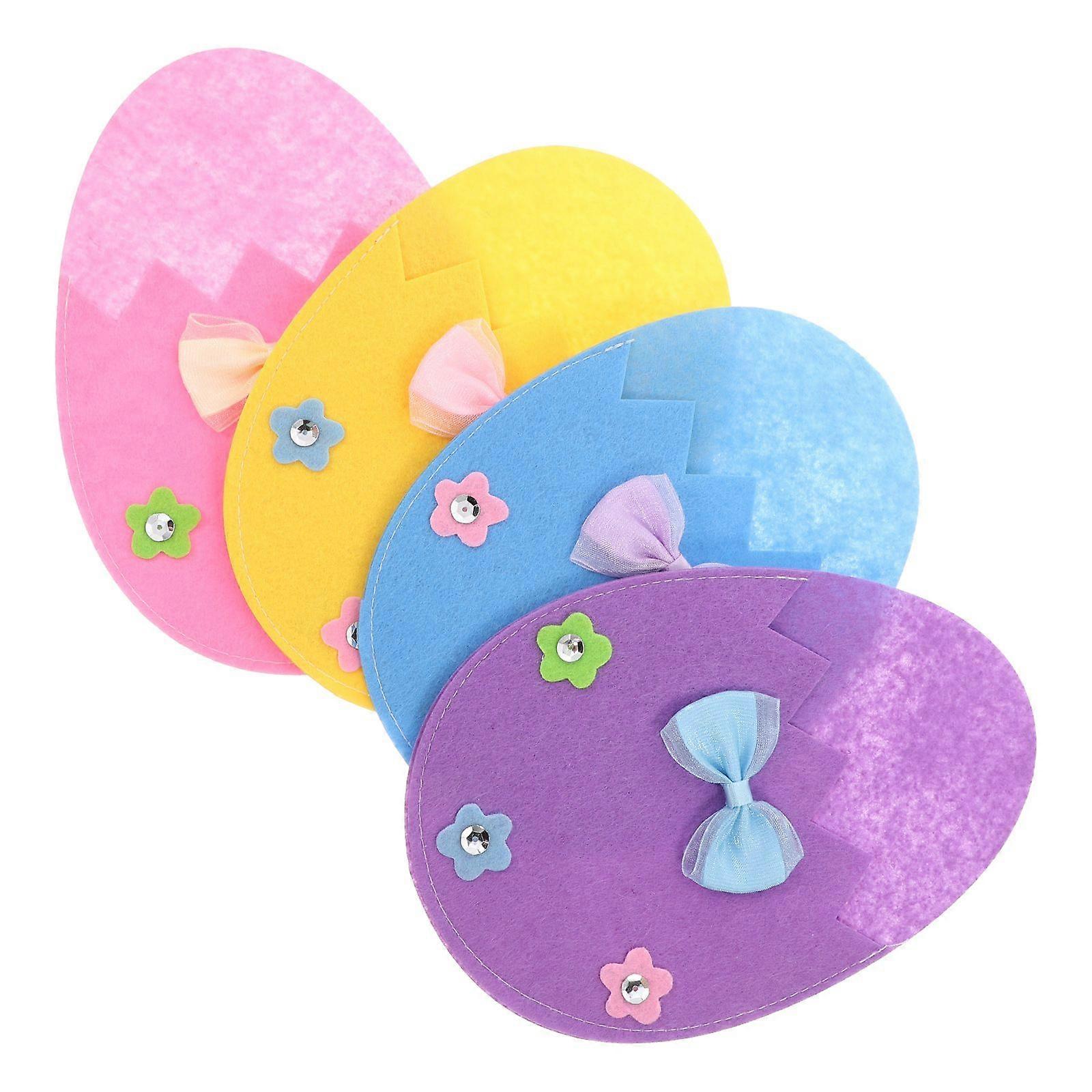 4pcs Egg Cutter Fork Holder Cartoon Cutlery Holder Easter Dining Table Decor Egg Tableware Decorations Dining Table Cutlery Holder