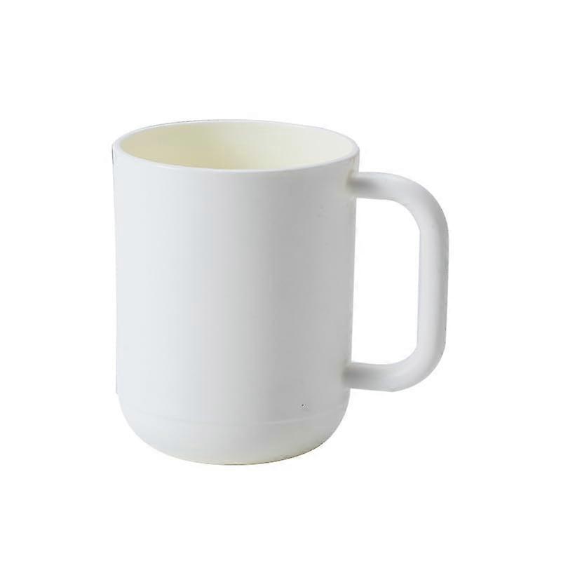 Plastic Toothbrush Holder Cup Set, Unbreakable Bathroom Drinking Cups with Handle, 4pcs White