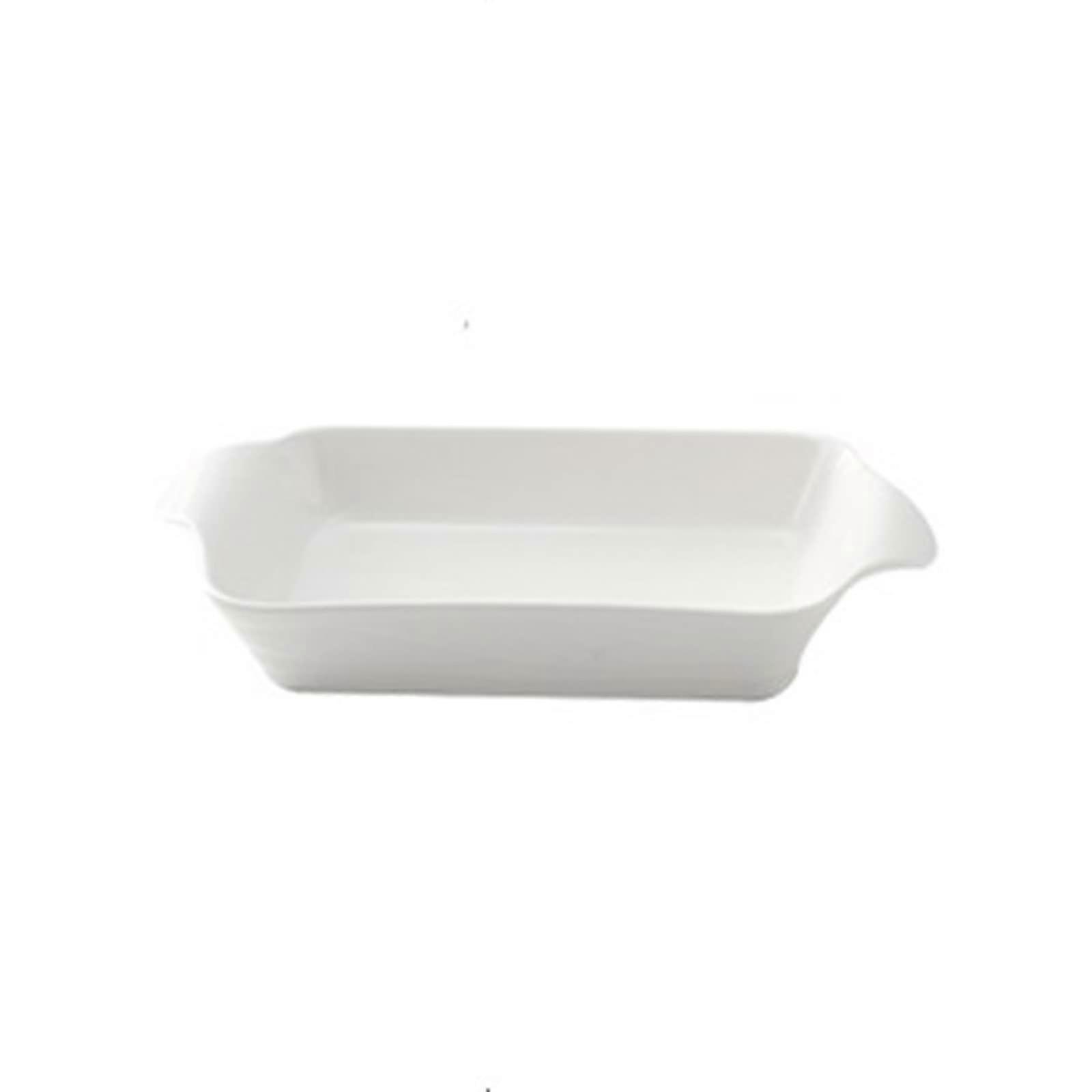 White Ceramic Baking Dish with Handles, Small Oven Safe Bakeware for Cooking and Serving