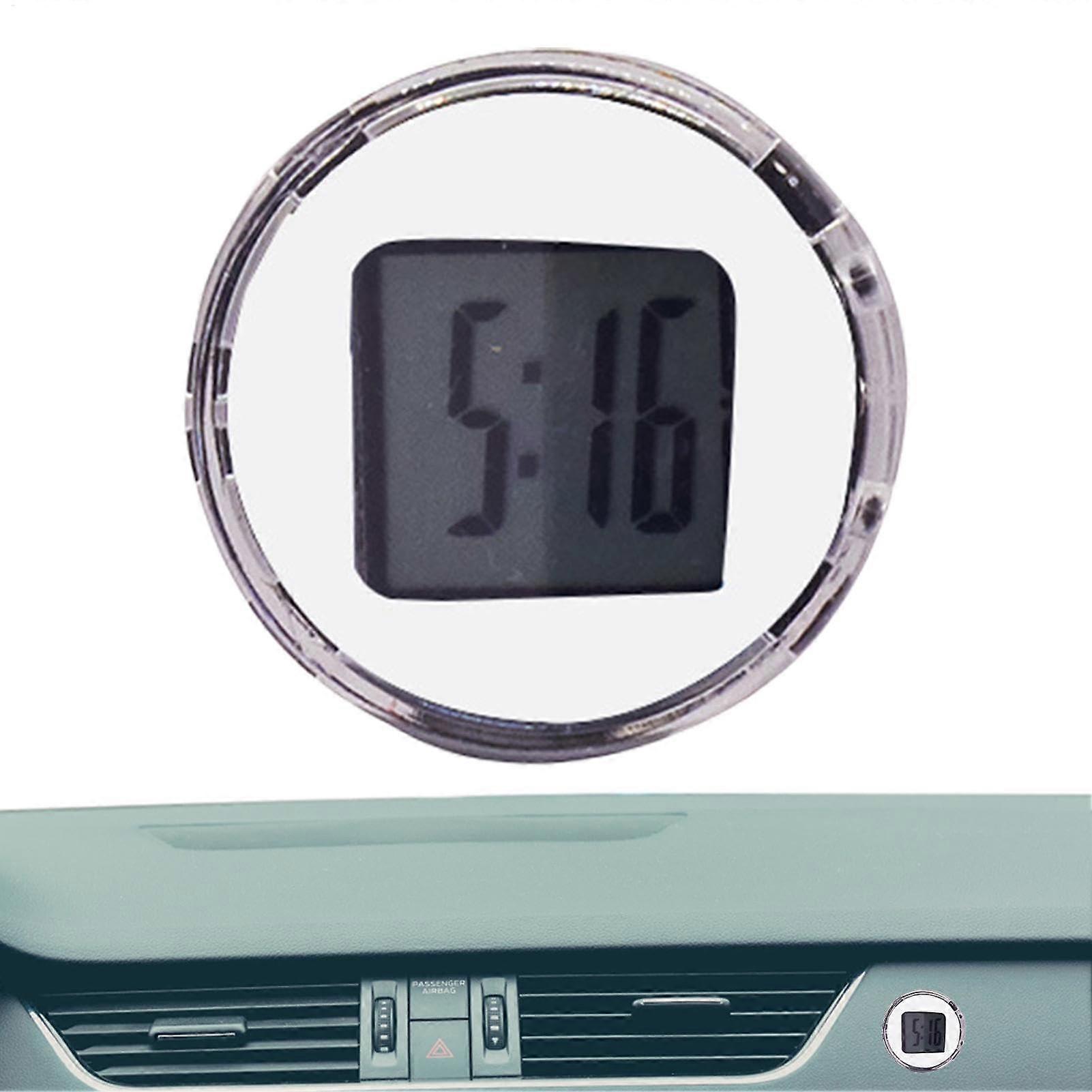 Car Dashboard Clock with Bright Digital Display, Strong Adhesive, Waterproof, White