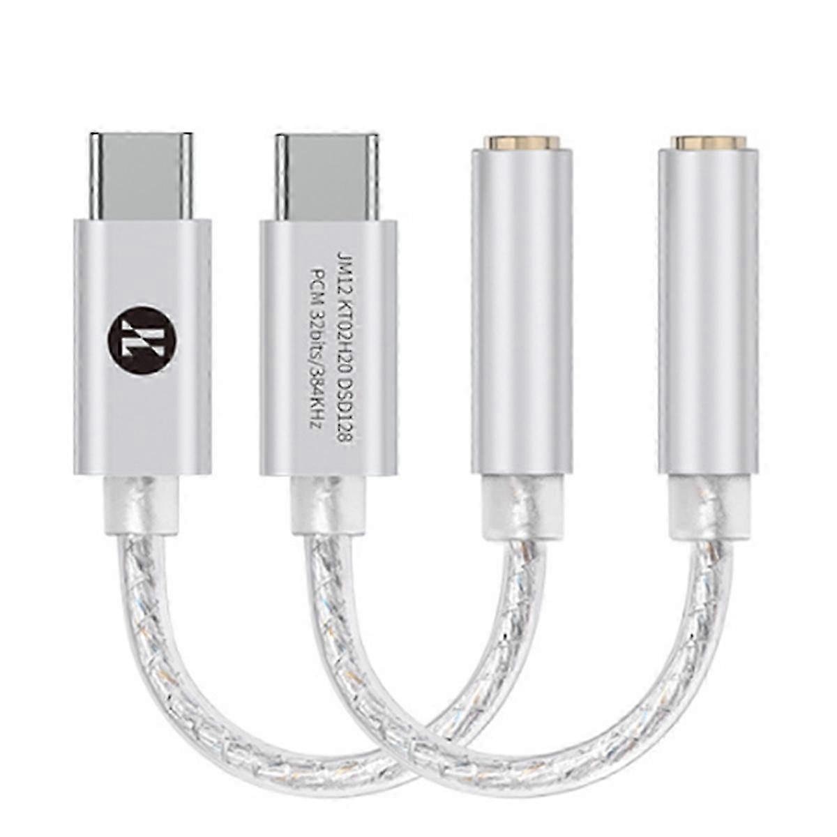 JCALLY JM12 DAC Digital Audio Decoding Adapter Headphone Amplifier Small Tail KT02H20 TYPEC to 3.5mm