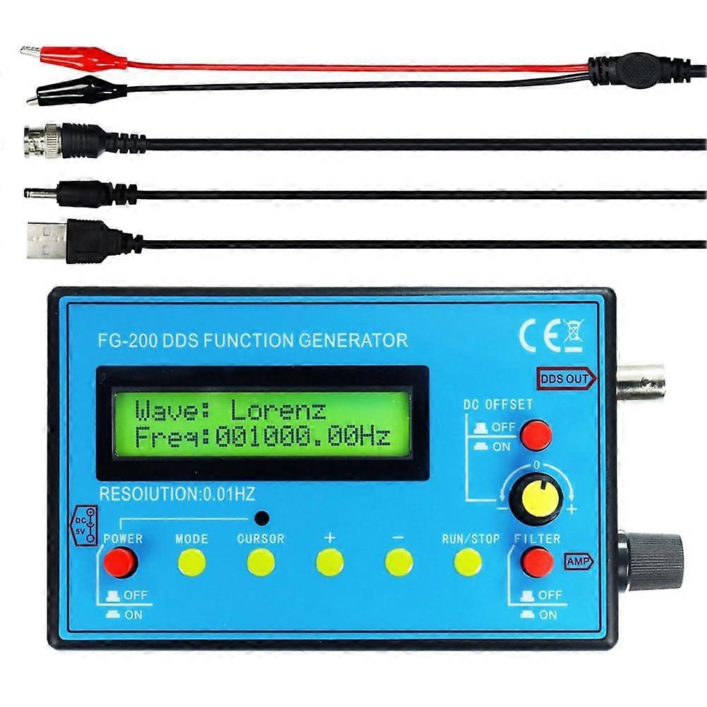 FG200 DDS Function Signal Generator 0.01Hz500kHz with Multiple Waveforms and  Precision Counter