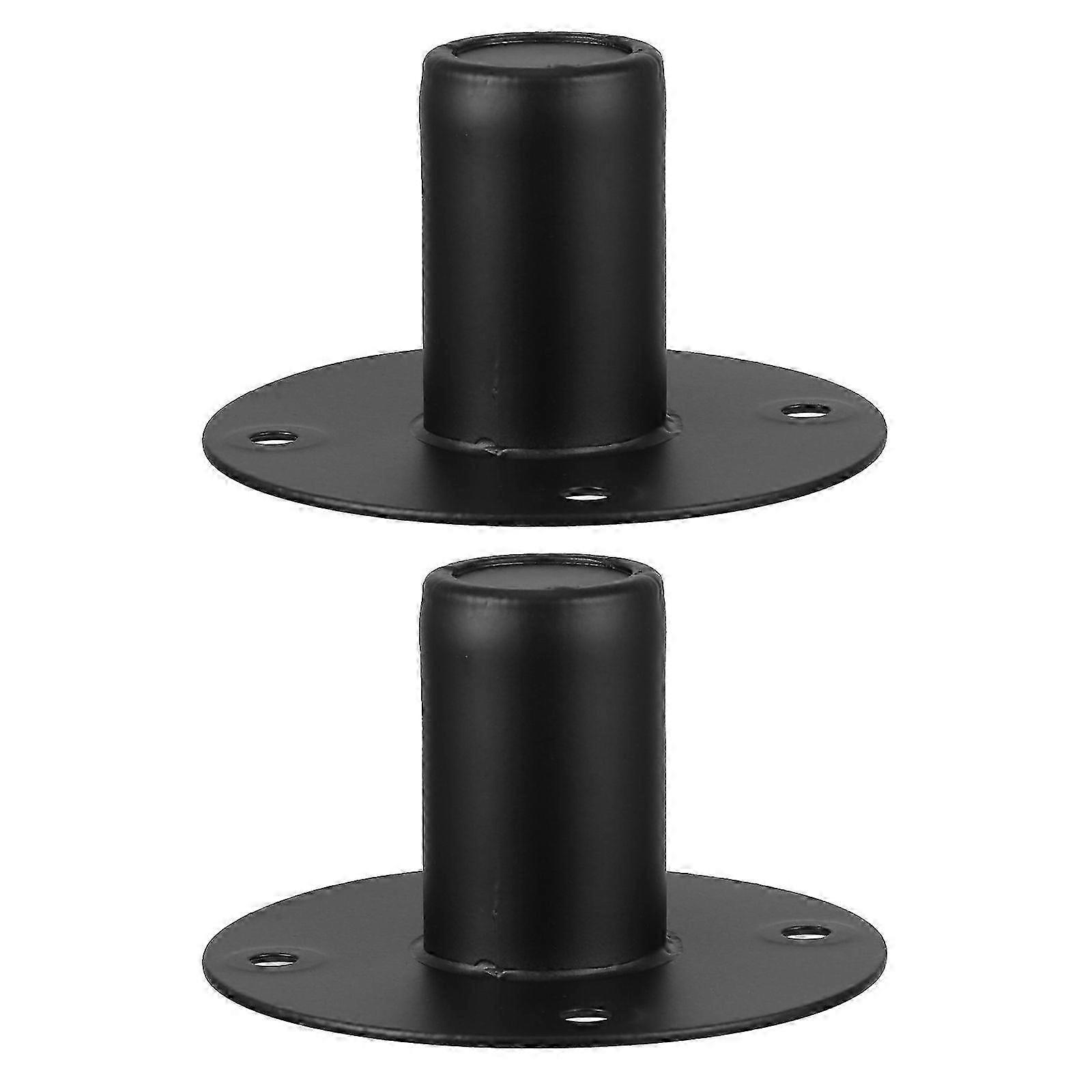 2pcs Iron Speaker Audio Mounting Stand Base Flat Bracket for Stable Home Audio 4.24x2.36\