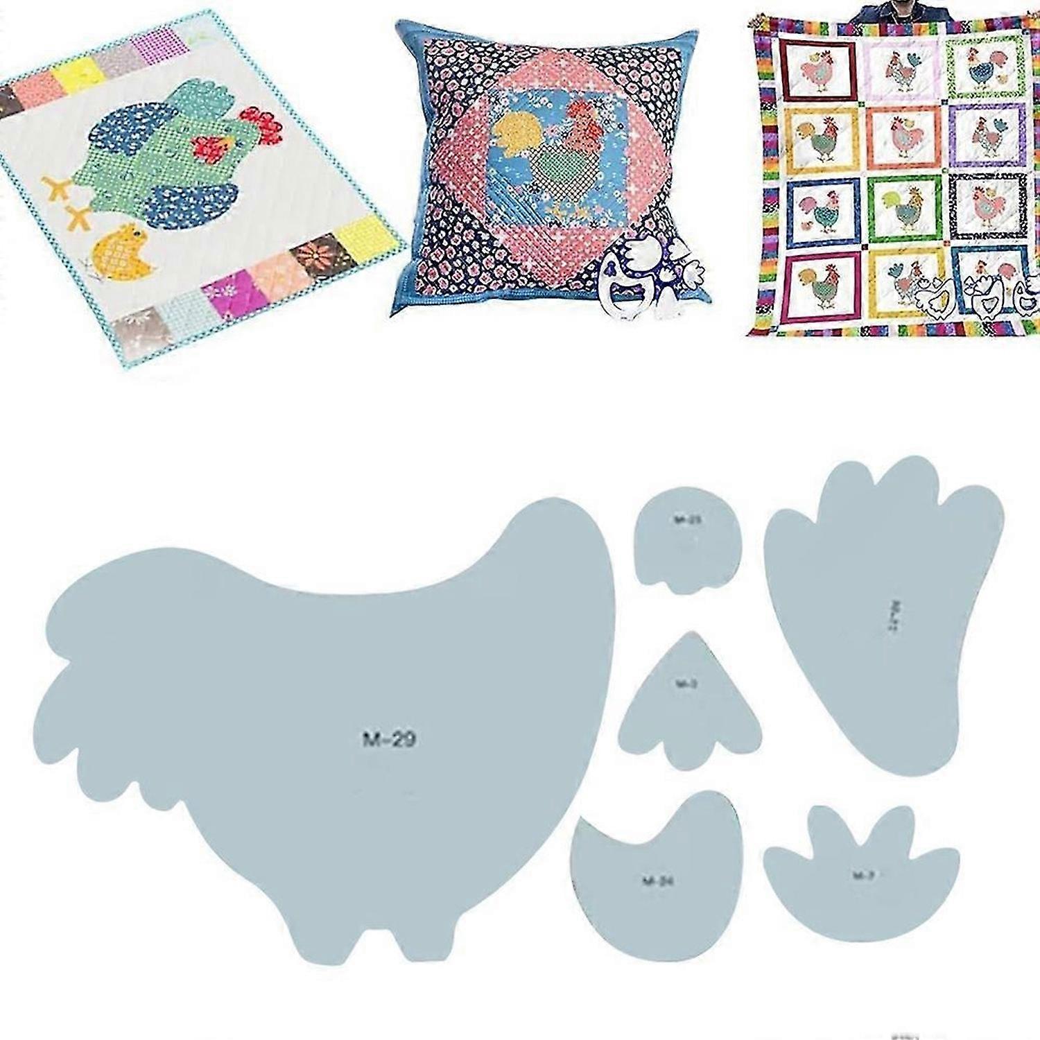 Weekend Chicken Patchwork Quilting Template, Chicken Quilt Templates, DIY Sewing Pattern Acrylic Sewing Template
