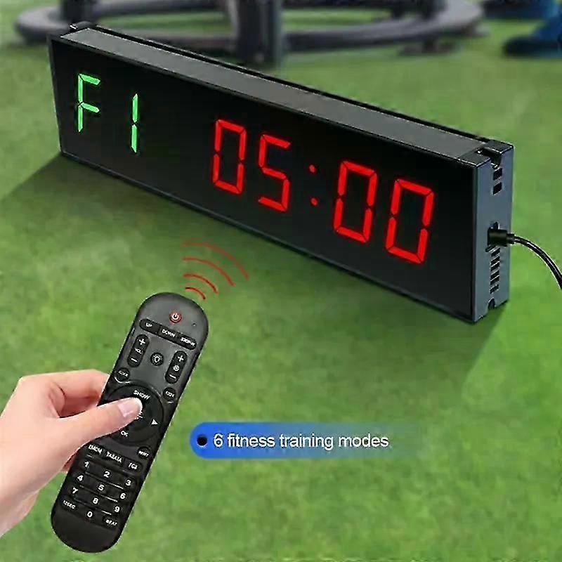 Gym timer clock, remote control, fitness interval timer, LED digital gym wall clock, countdown/stopwatch, workout timer