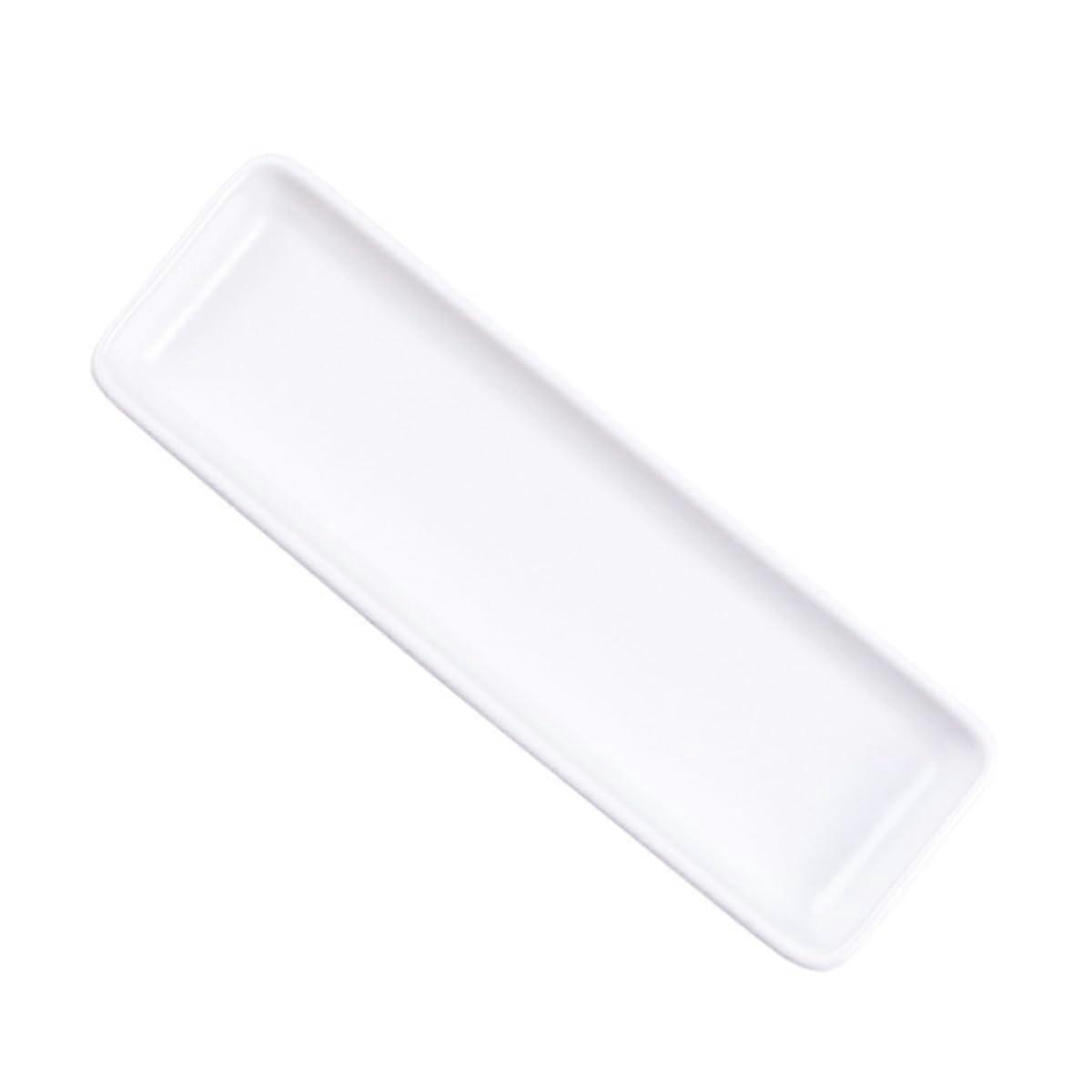 Sushi Serving Platter White Ceramic Rectangular Tray for Elegant Food Presentation and Home Dining