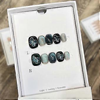 Handmade Wearable Nail Art, High-End Nail Art, Cute And Versatile Short Nail Collection Detachable Wearable Nail for Women