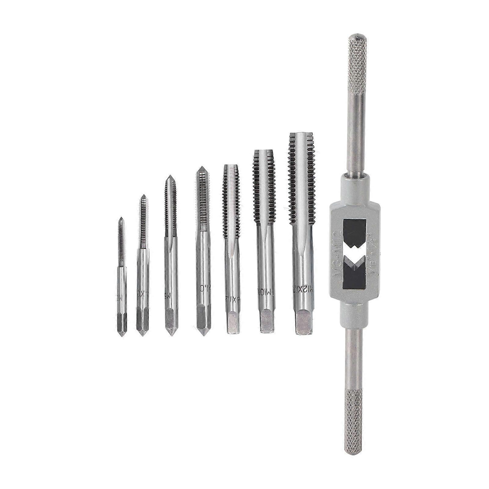 Metric Machine Tap Wrench Set, Hand Thread, Plug with Adjustable Reamer, Material M3~M12