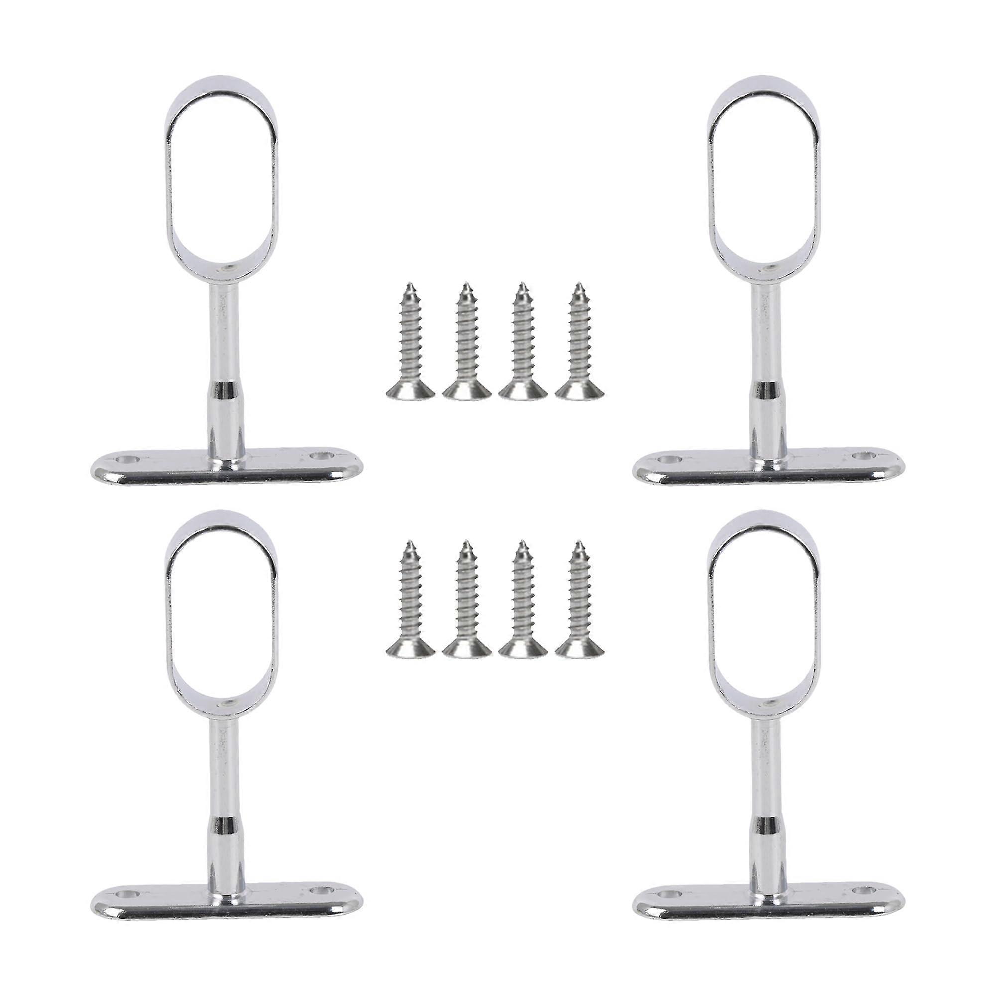 4pcs 16mm Zinc Alloy Ceiling Mounted Track Bar Support Socket for Secure Overhead Installation