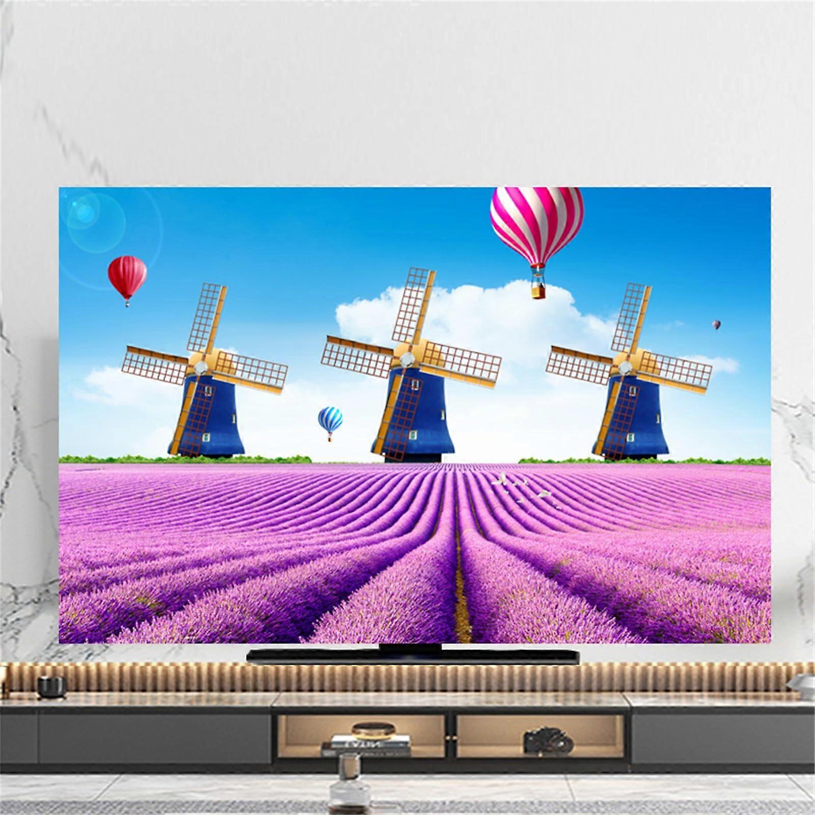 TV Dust Cover with 3D Landscape Design, Elastic Polyester Screen Protector for 3739 Inch TVs