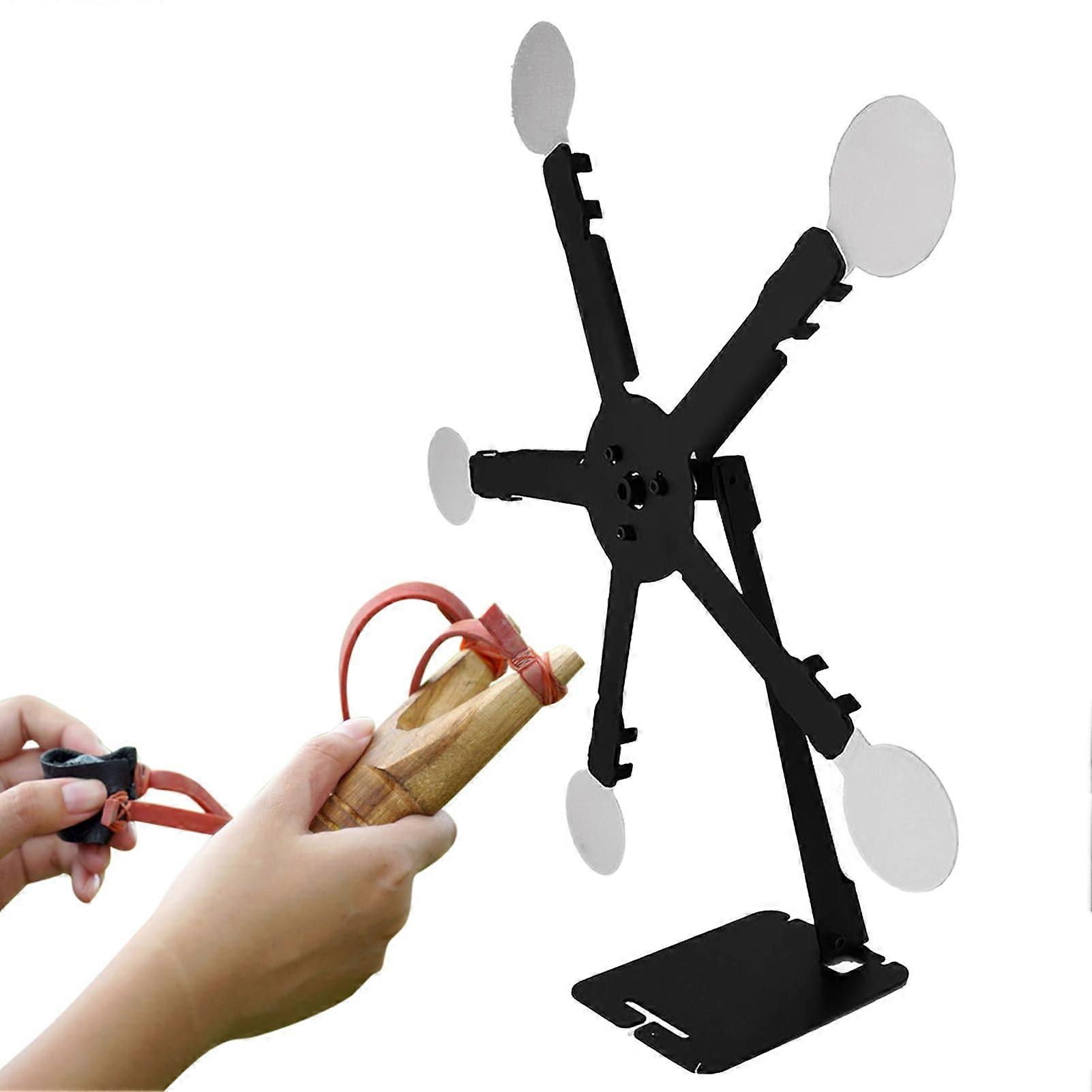 Adjustable Magnetic Spinning Shooting Target Stand with Rotating Reset for Outdoor Backyard Training