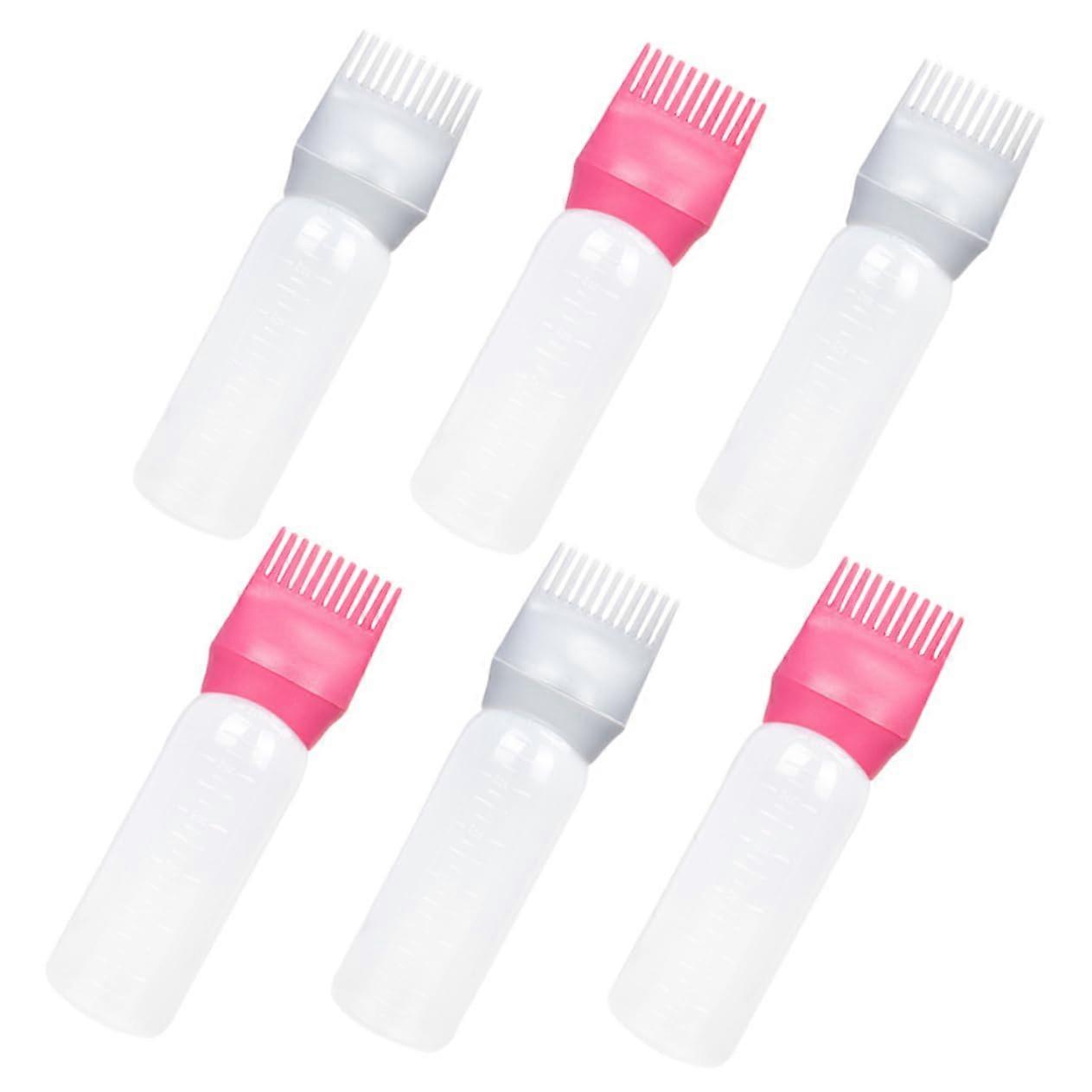 Hair Dye Applicator Bottle with Comb Tip for Precise Root Application, Reusable 6 Pack
