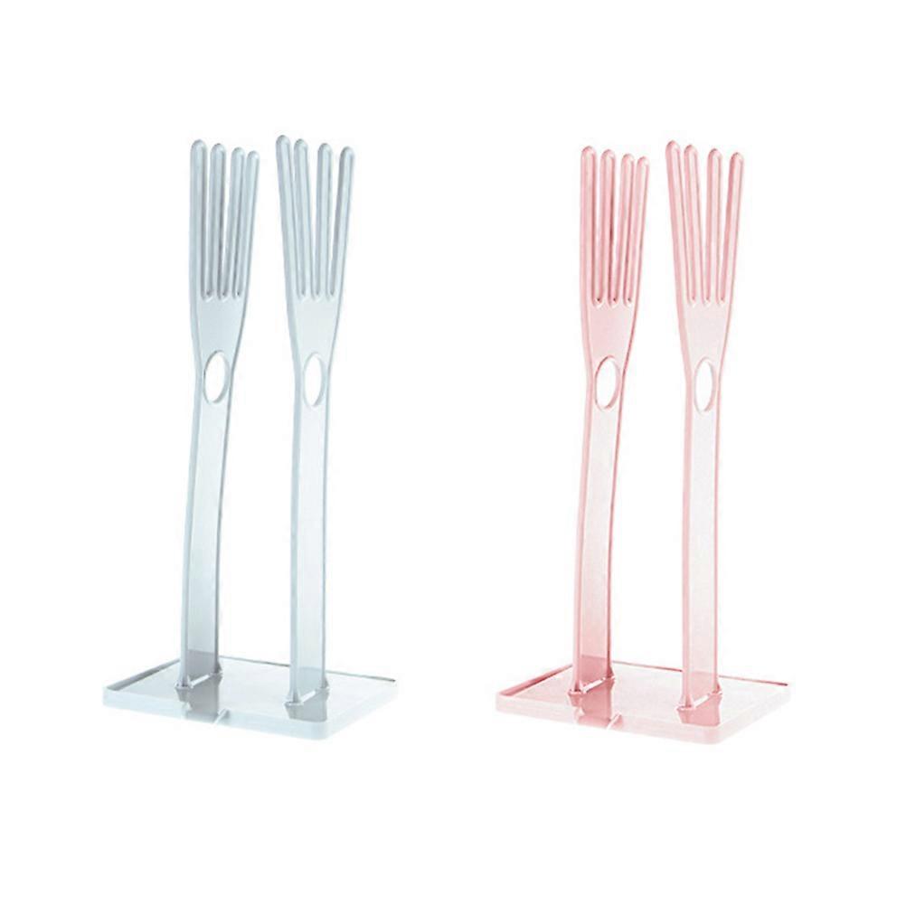 Multi-Functional Drain Rack Rubber Gloves Holder for 1Pcs Pink Kitchen Storage