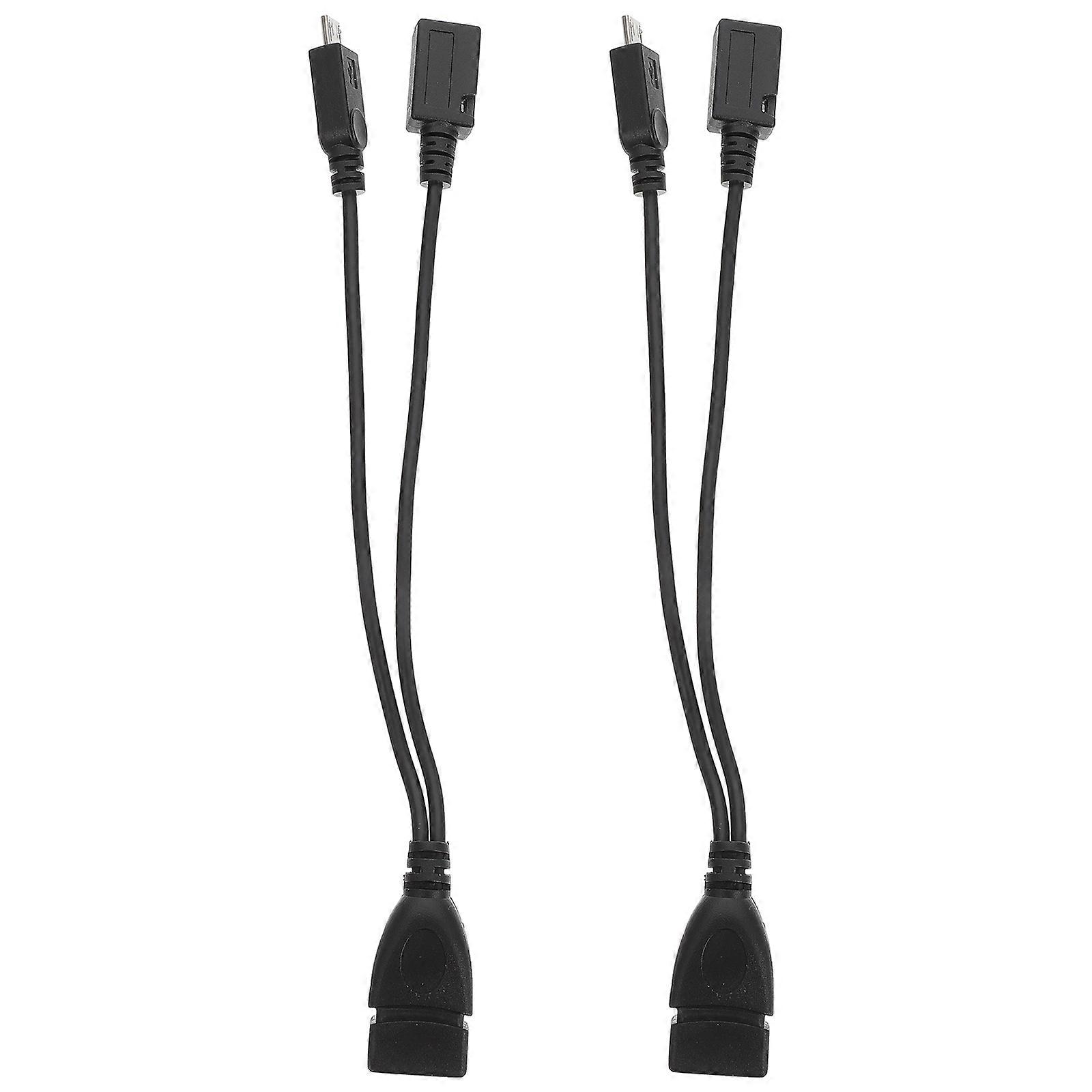 Micro USB Converter Cable for Otg Function 4Pcs Black Plastic Adapter