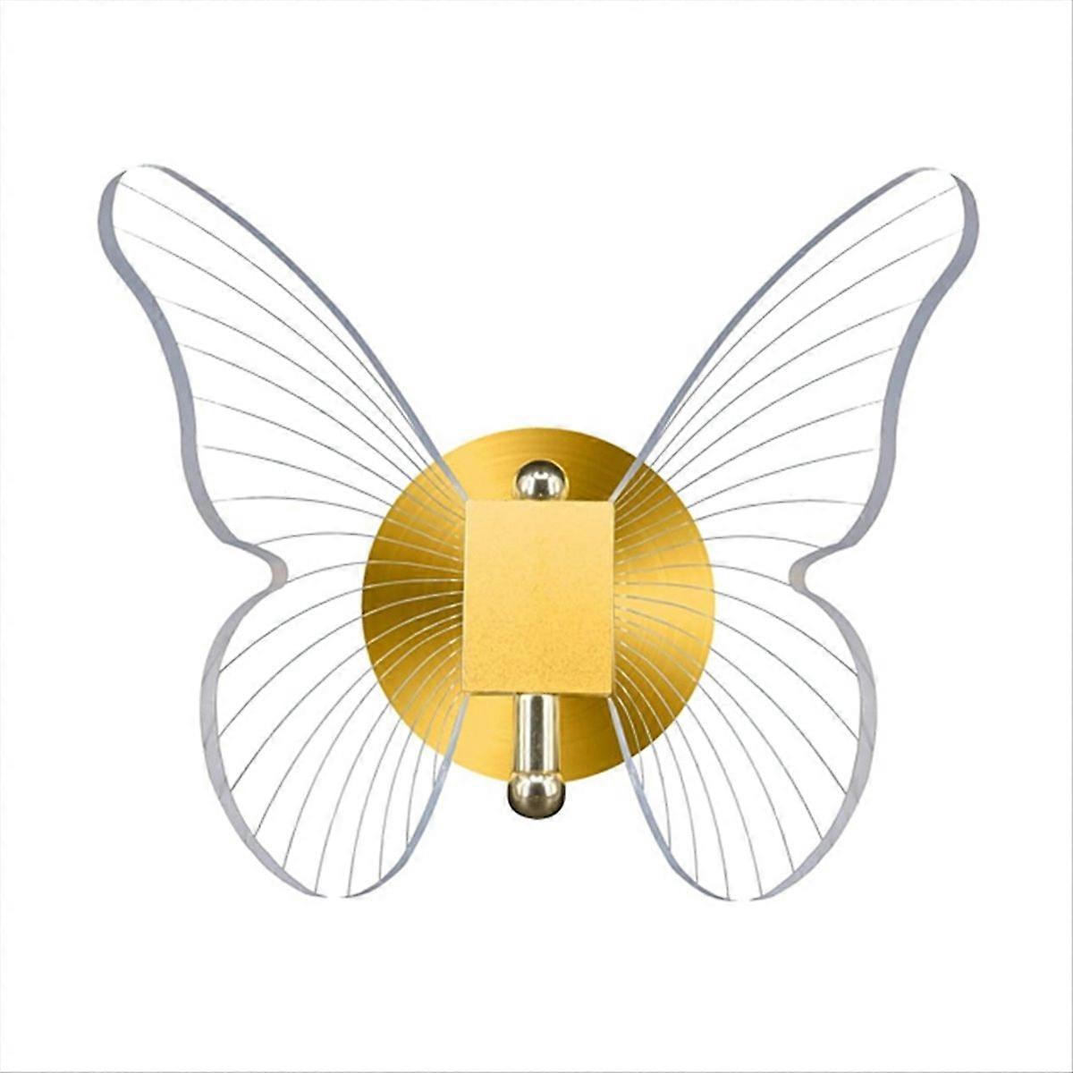 Applique murale papillon LED 10 W à intensité variable, dorée