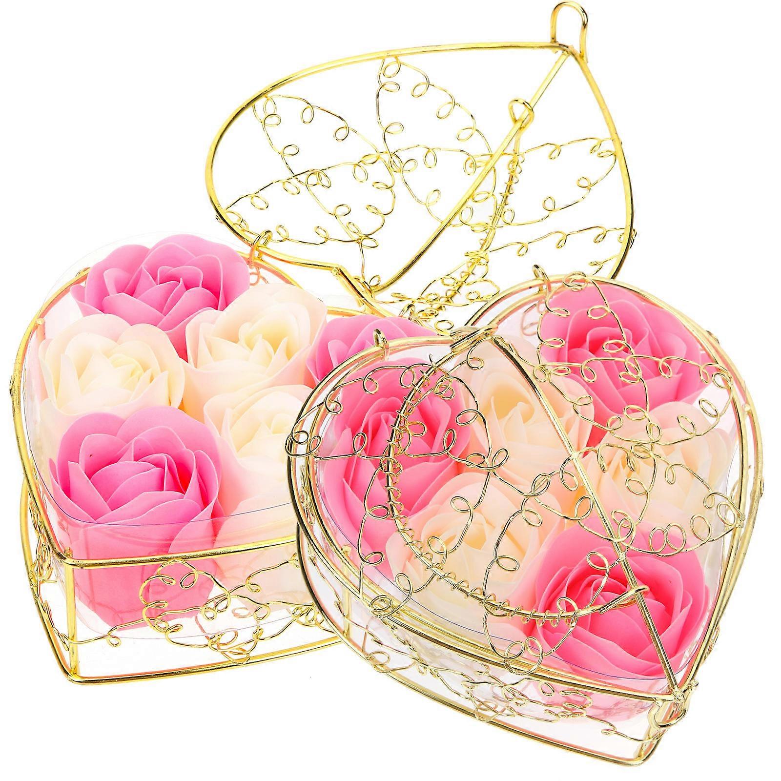 Rose Soap Floral Scented Bath Soap for Decoration 2 Boxes Gift