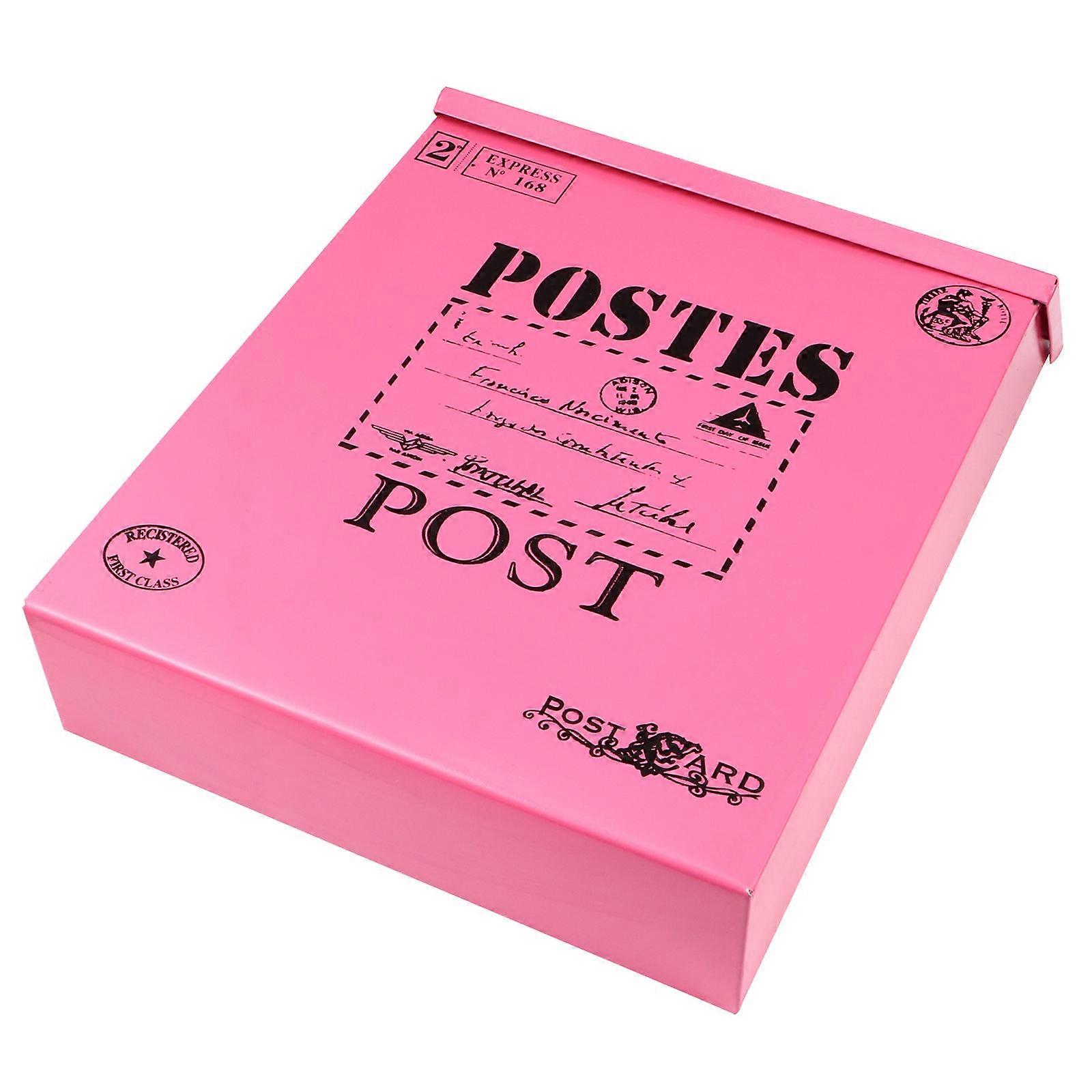 Rosy Retro Iron Letter Box for Decoration 1Pcs Multifunctional Post Box