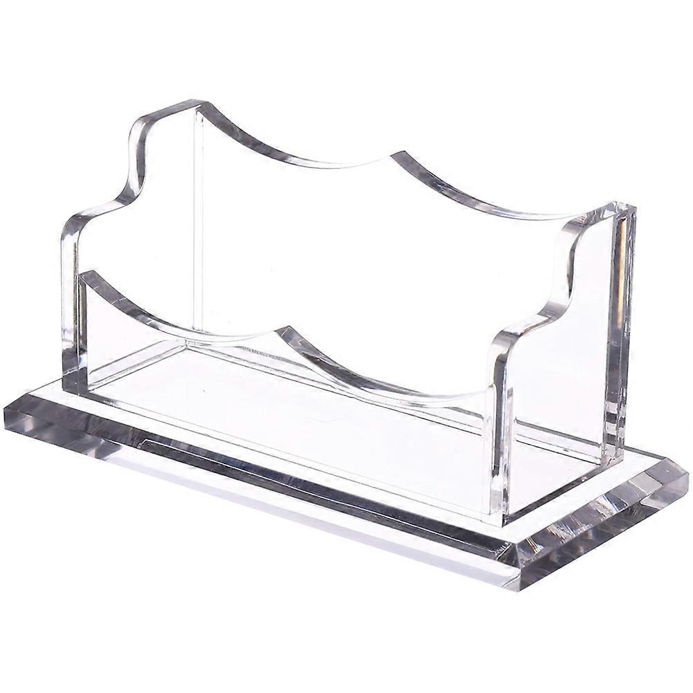 Card Desk Business Cards Storage Box Transparent Rectangular Display Office Professional 1Set