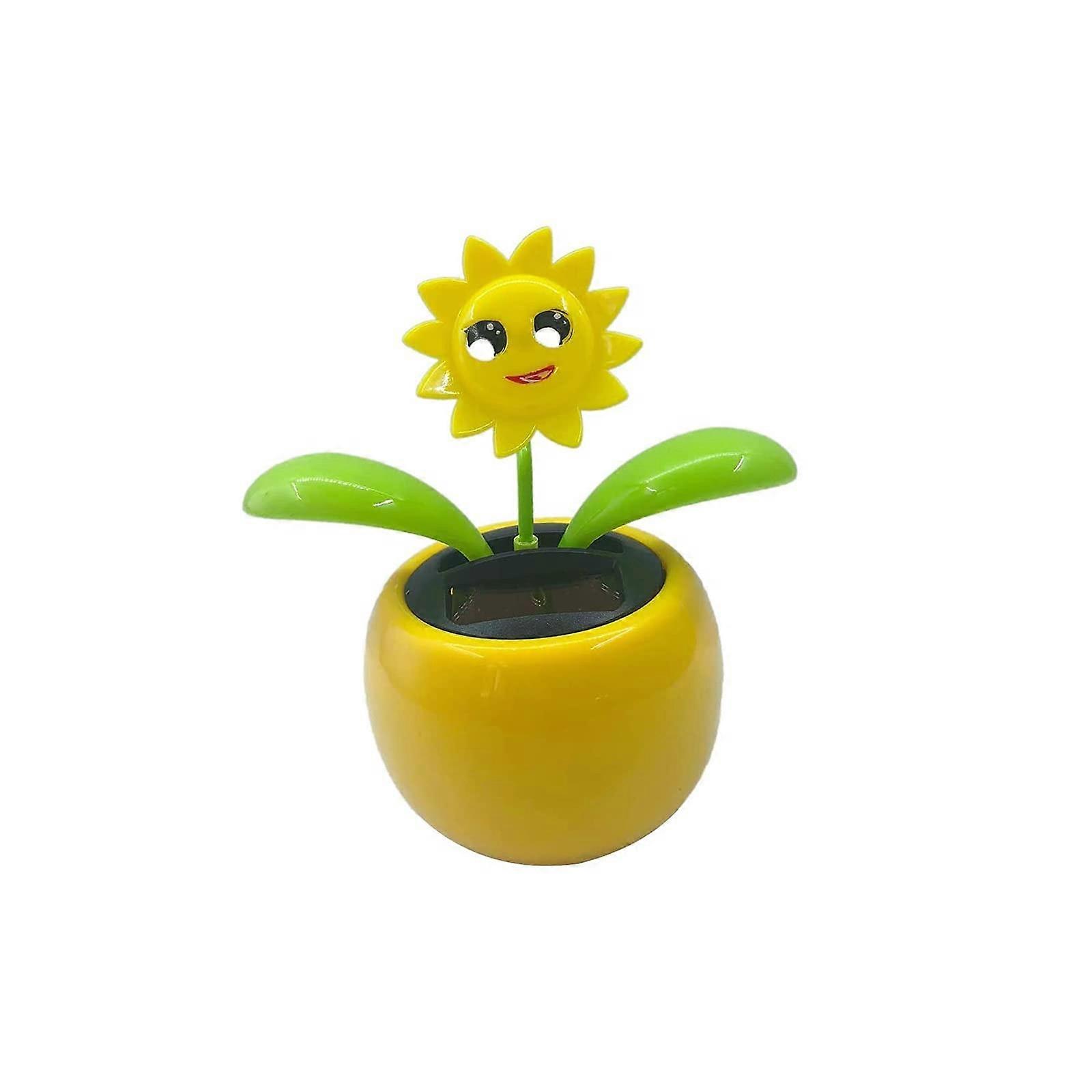 Solar Powered Dancing Flower Toy for Car Dashboard Decor with Automatic Motion Sunflower 2
