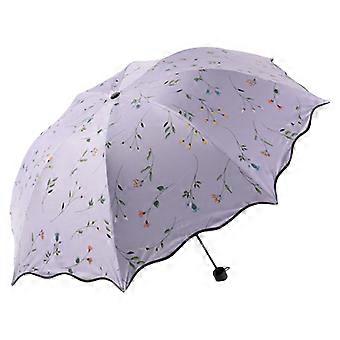 Blumenförmiger Faltbarer Regenschirm – UPF-Sonnen- und Regenschutz, kompakter Regenschirm für Reisen und den täglichen Gebrauch