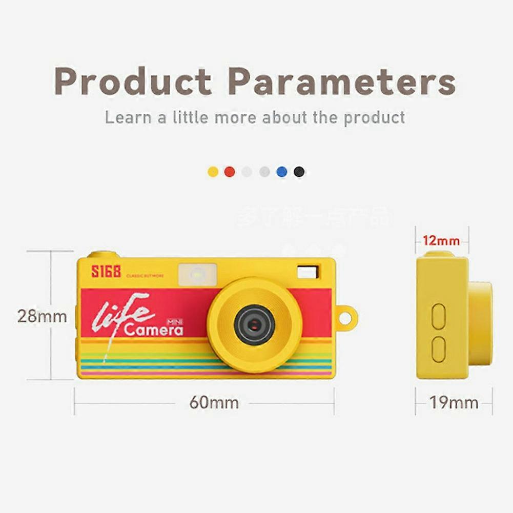 Keychain Thumb Camera 1.47inch Mini Action Camera Retro 2K Digital Camera CCD Camera with Flash Light Loop Recording E