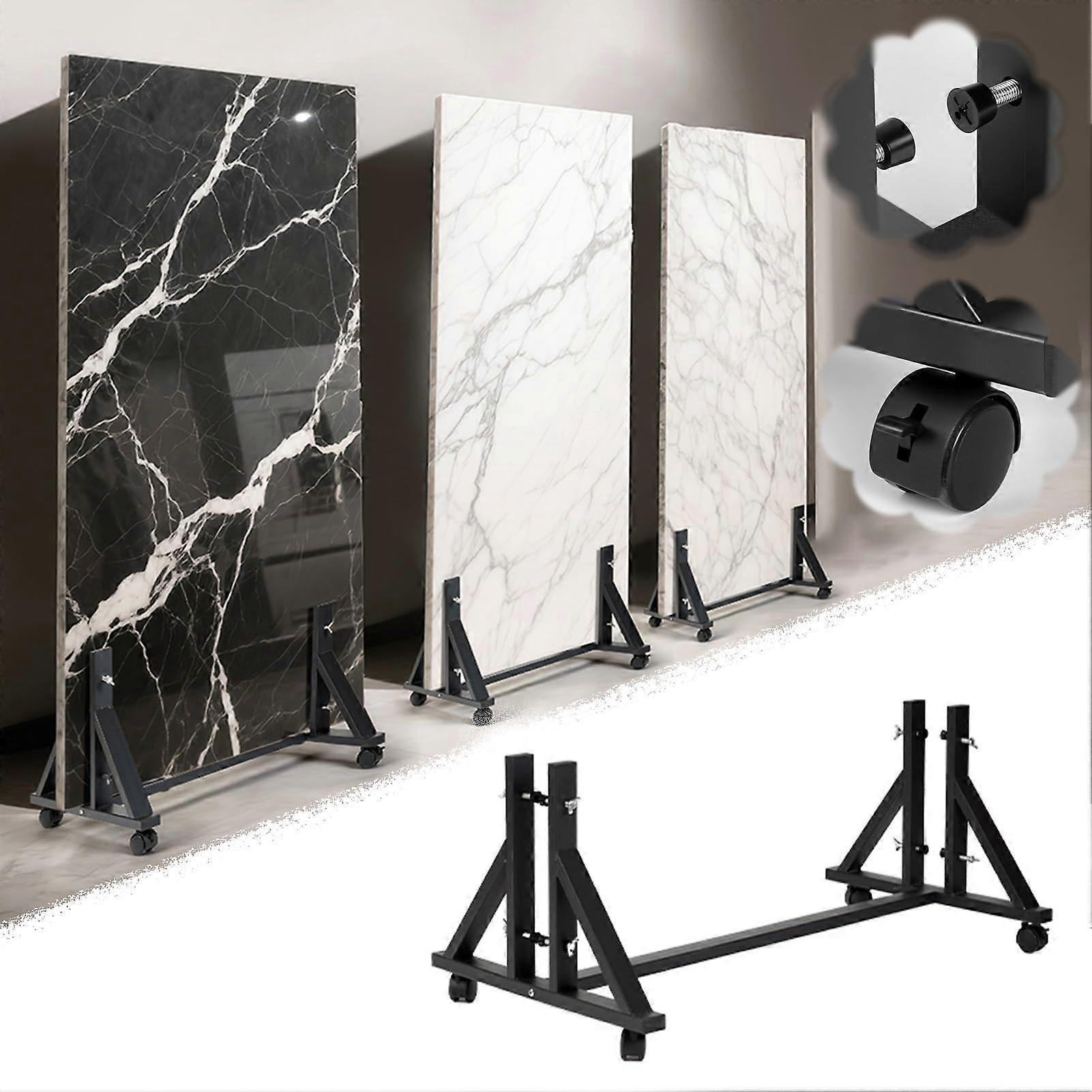 Tile Display Stand with Wheels, Large Adjustable Marble Tile Sample Holder for Showroom Floor