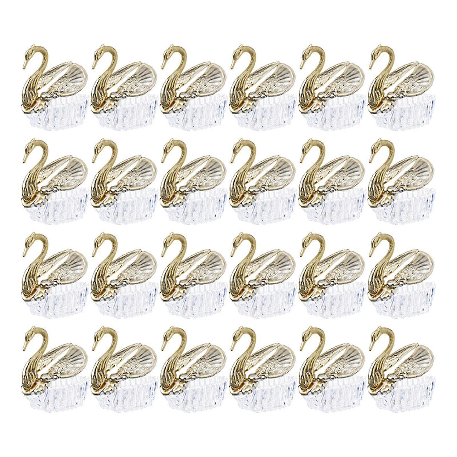 24pcs Exquisite Wedding Candy Boxes Swan Shaped Candy Containers Gift Packing Boxes