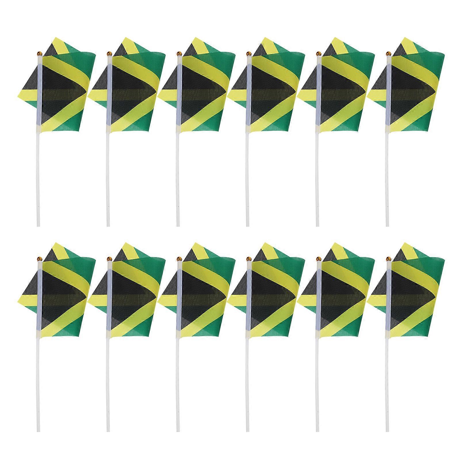 Jamaican Flag Mini Handheld Flags for Celebration 100Pcs Pack