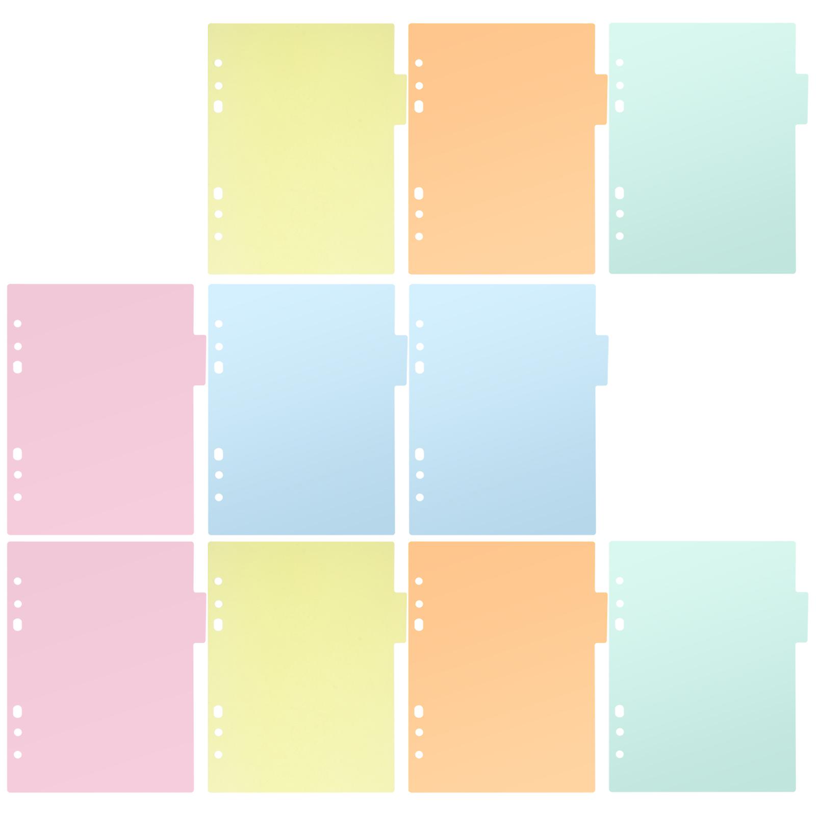 Tab Sheet Index Page Divider for Notebook with 6Pcs Plastic Classification Tabs