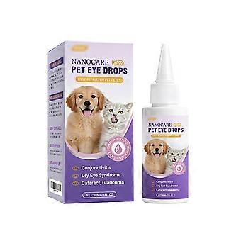Oogdruppels voor honden en katten 30 ml, milde formule, verwijdert tranenvlekken, hydraterende oogdruppels voor de gezondheid van de ogen van uw huisdier