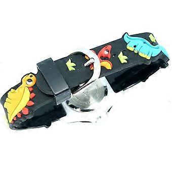 Waterproof Kids Watch Creative Cartoon Dinosaur Design for Children Boys Black 20*2.8 Cm Precise Movement 1Set