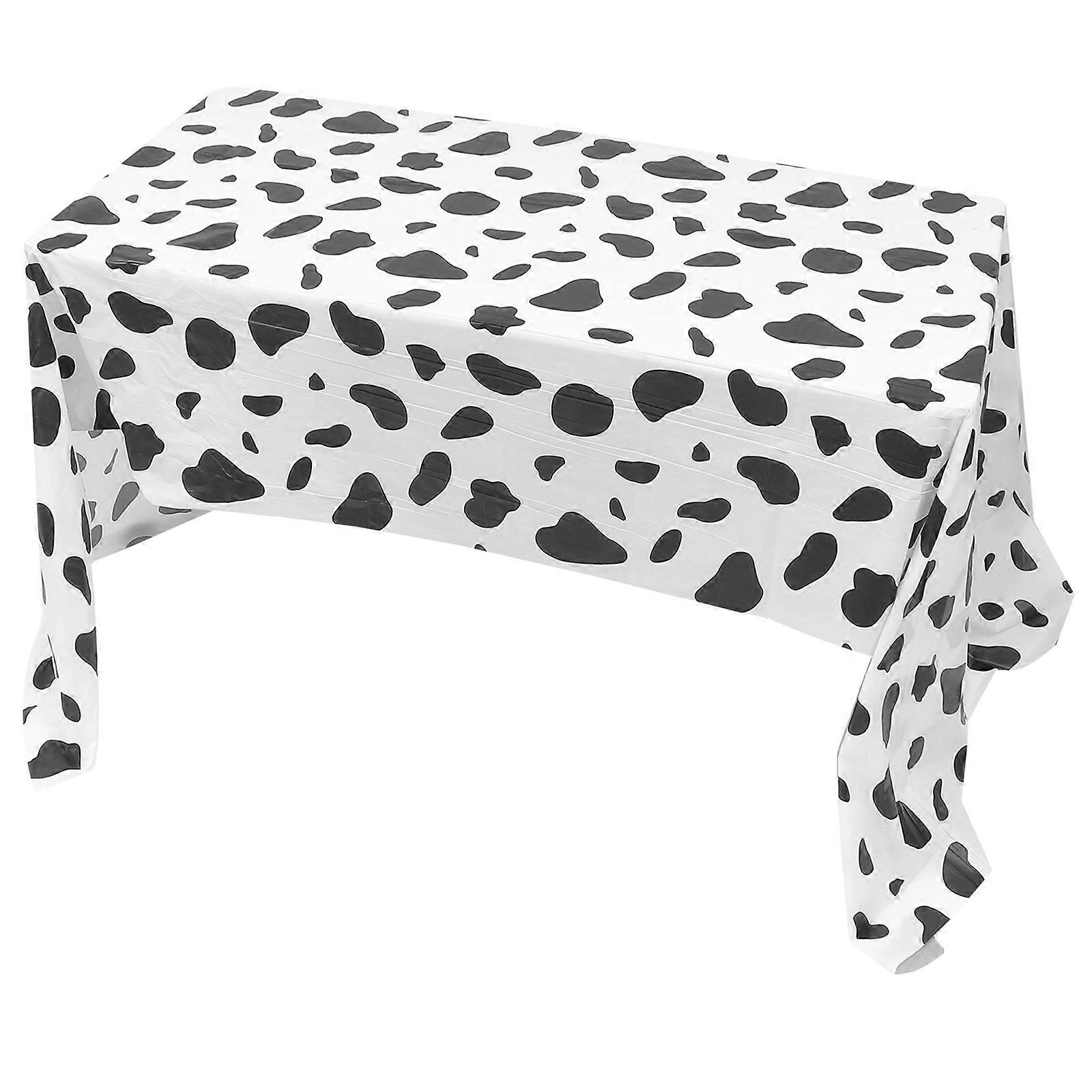 Disposable Printed Tablecloth Cow Pattern Table Covers for Party Use 2Sets