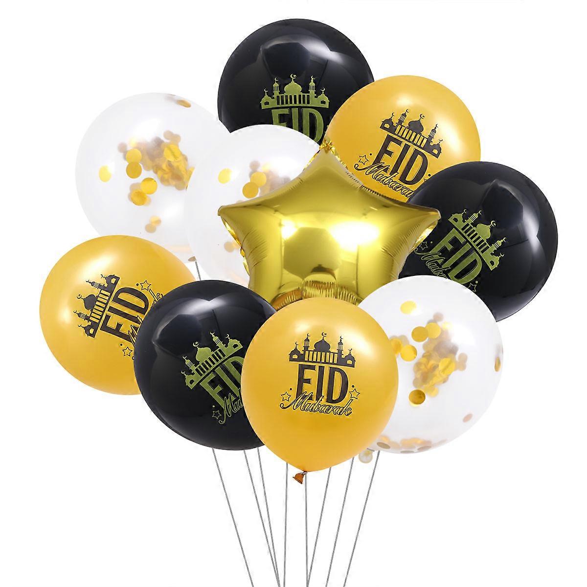 Mosque Pattern Balloons Eid Mubarak for Decoration 10Pcs Balloon Set