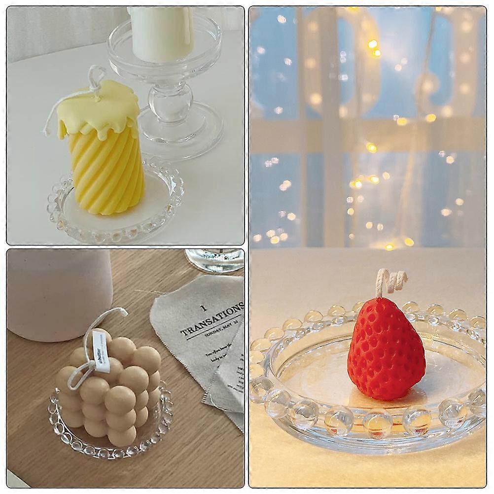 Transparent Glass Dish for Kitchen Serving 1Pcs Creative Daisy Pattern Plate