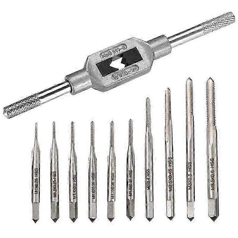 10Pcs Micro-Taps Bit Small Hand Screw Thread Taps M1-M3.5 HSS