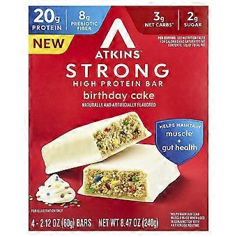 Atkins, vahva, proteiinipitoinen patukka, syntymäpäiväkakku, 4 patukkaa, 60 g/kpl, 3 kpl