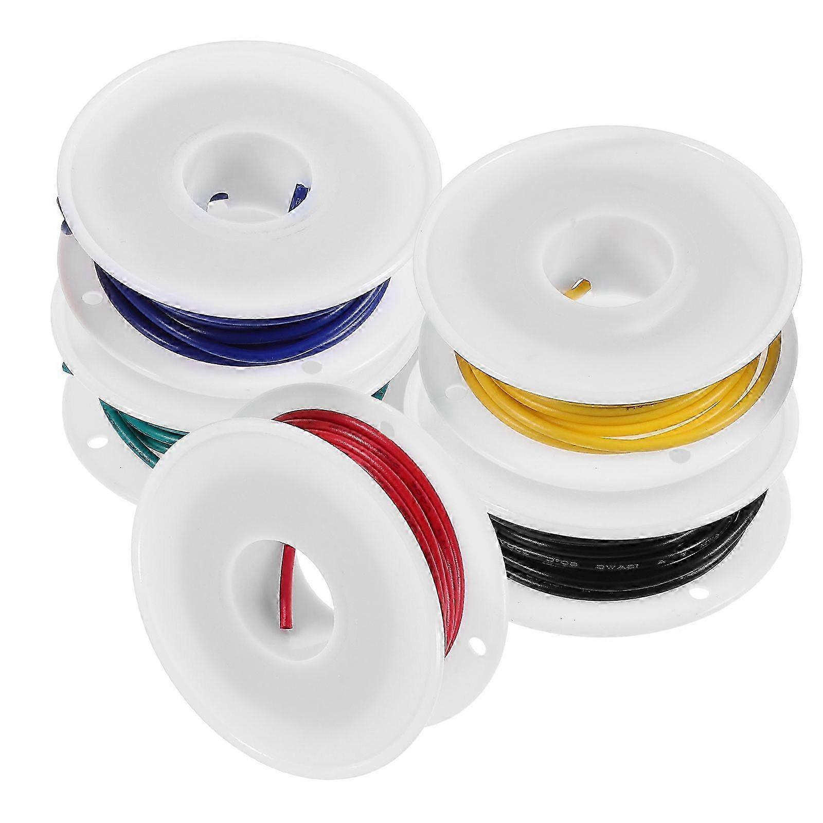 5 Rolls Insulated Cable Wire Electronic Stranded Wire Cable Insulation Cord Supply