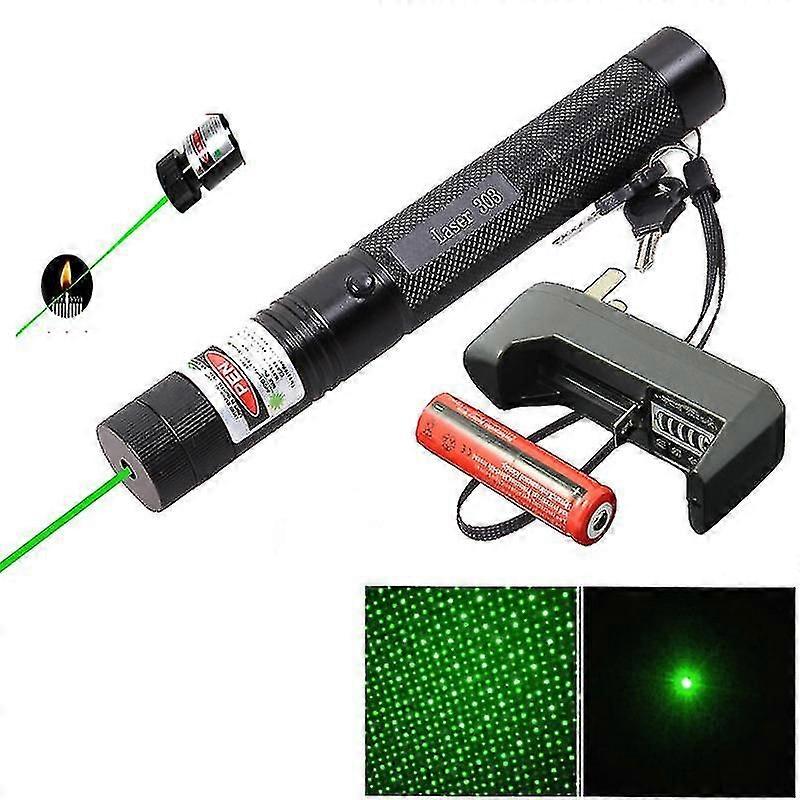 Green Laser Flashlight With Adjustable Focus And Flashlight With Seat Charge