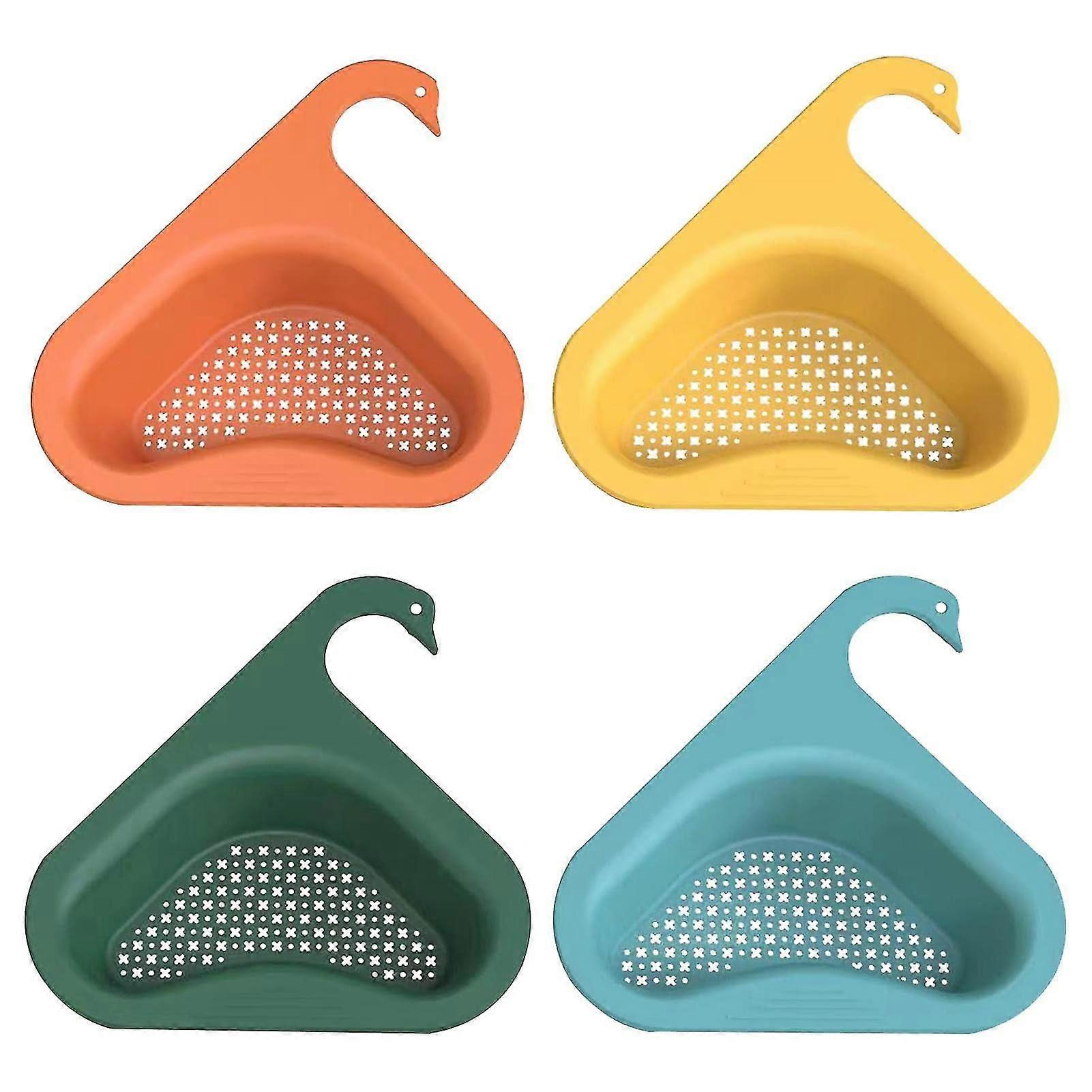 Triangle Sink Drainage Basket,swan Shape Sink Basket,multi-functional Hanging Filtering Draining Rack,multifunctional