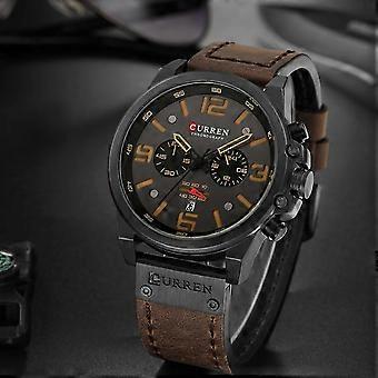 CURREN 8314 Herenhorloge Quartz Brand Watch Polshorloge Kalender Uur Minuut Tijd Display Lederen Horloge